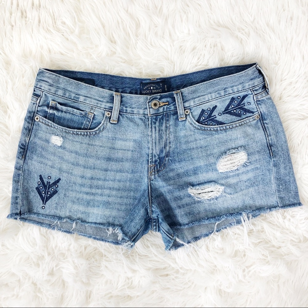 Lucky Brand • The Cutoff Embroidered Jean Shorts